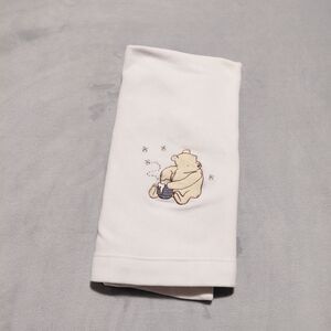 VTG Classic Pooh Cream Fleece Baby Blanket Winnie the Pooh Honey Pot FLAW